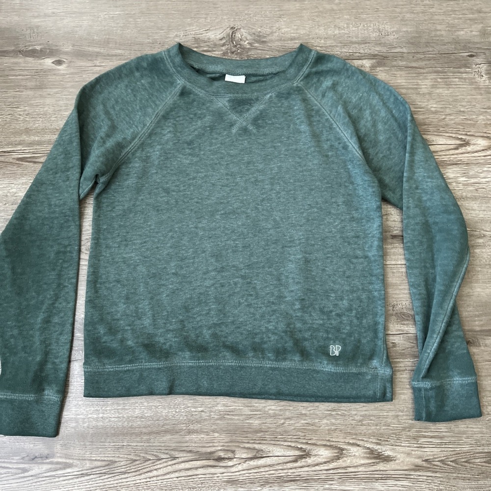 BP Nordstrom Lightweight Sweatshirt Womens XS Green Garment Dyed Crewneck